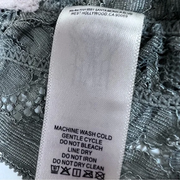 HAH Hot As Hot Got UR Back Gray Silver Lace Bra Size XS - Picture 10 of 13